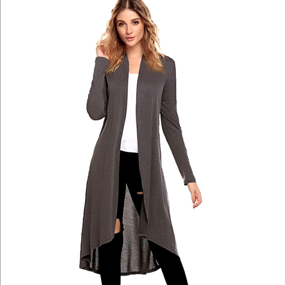 Express long open front lightweight drape duster